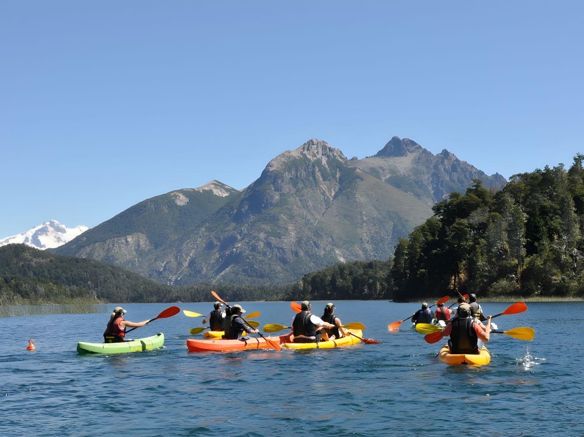 Lake kayaking on the grounds of Llao Llao resort in Argentina