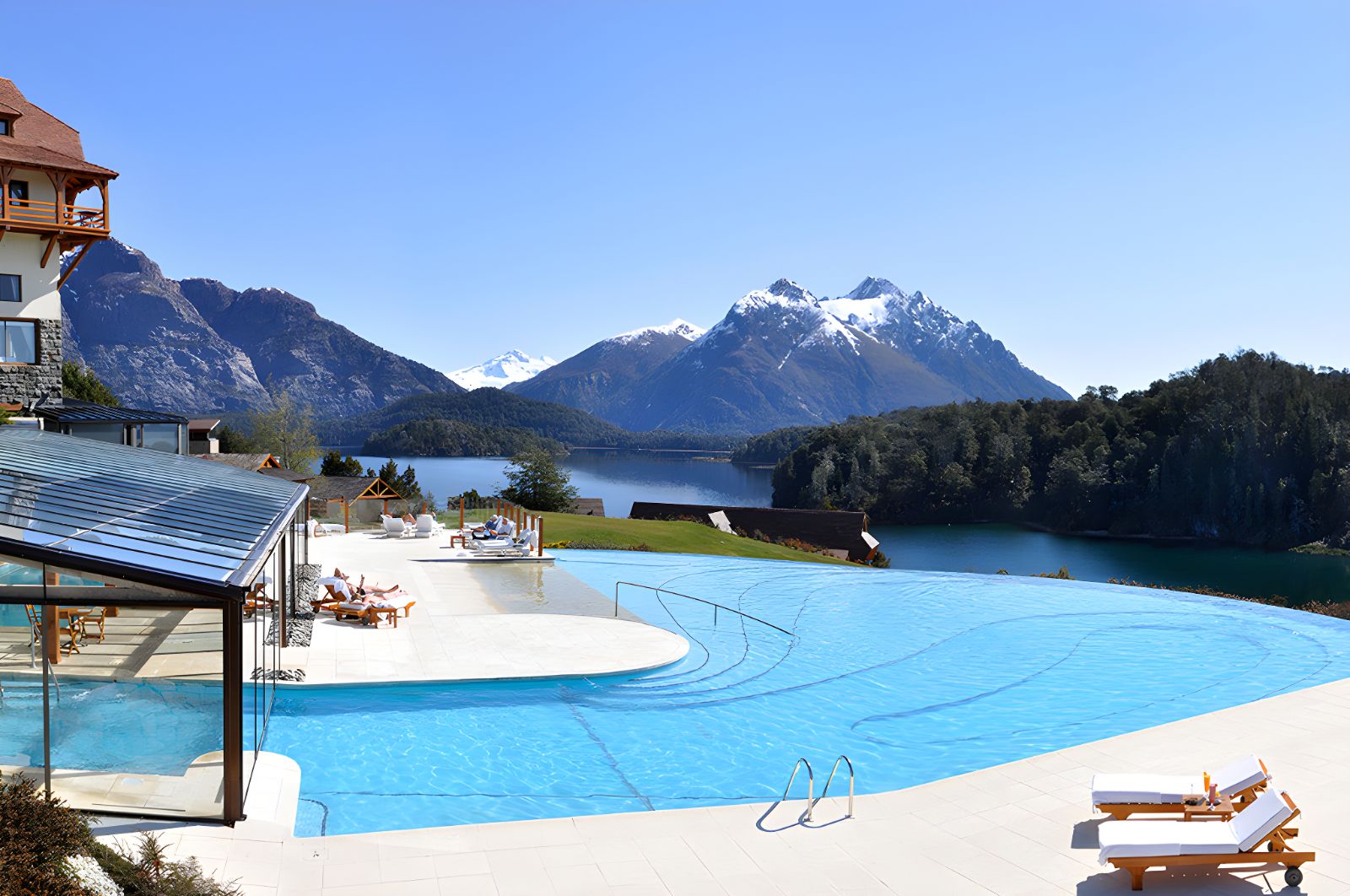 Main outside pool at Llao Llao resort in Argentina
