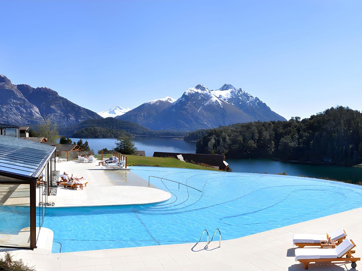 Main outside pool at Llao Llao resort in Argentina
