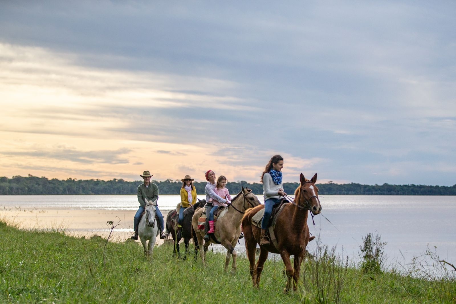 Riding on the grounds of Puerto Valle Hotel de Esteros in the Ibera Wetlands in Argentina