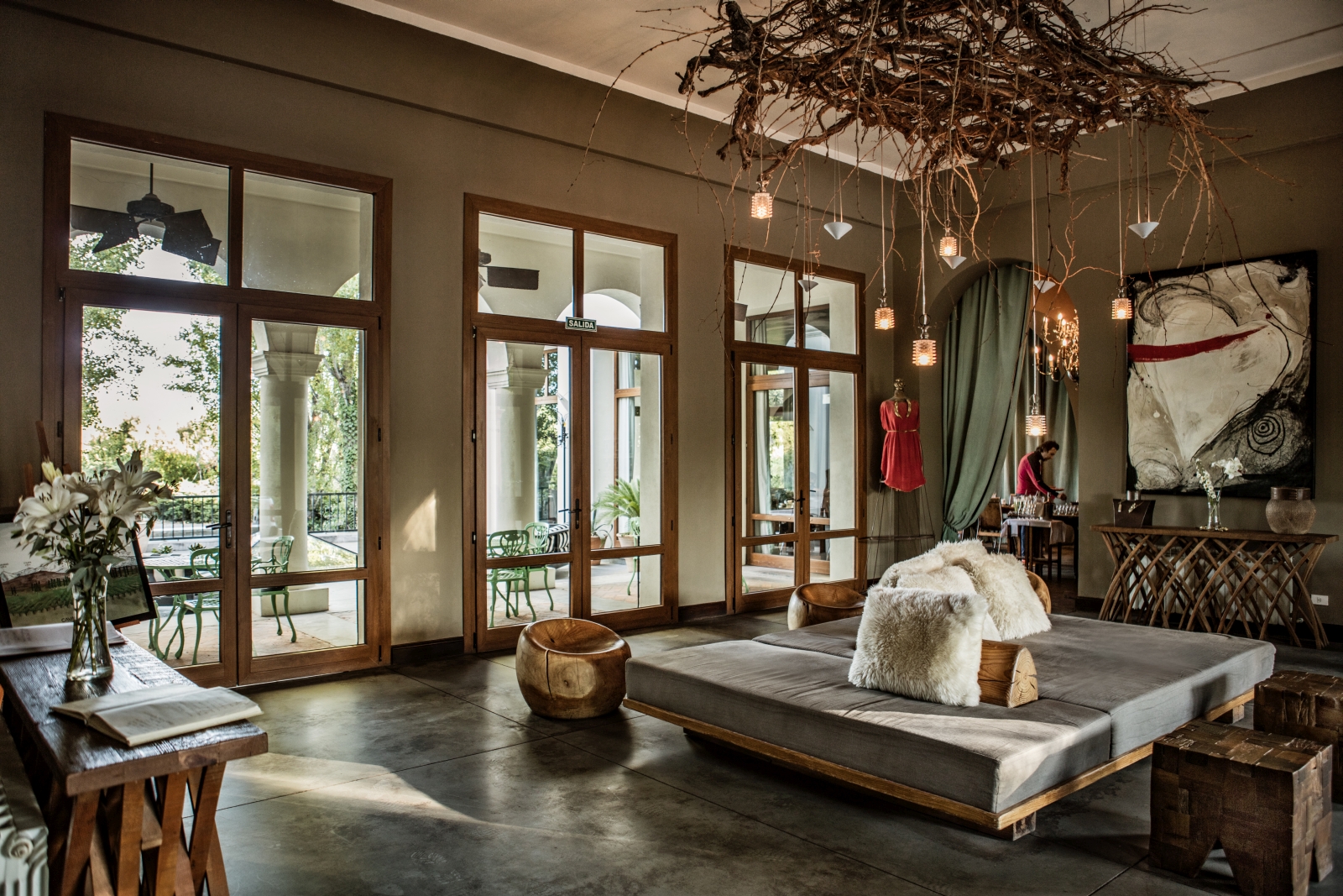 Lounge at Cavas Wine Lodge in Argentina
