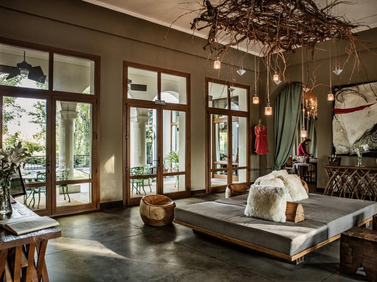 Lounge at Cavas Wine Lodge in Argentina