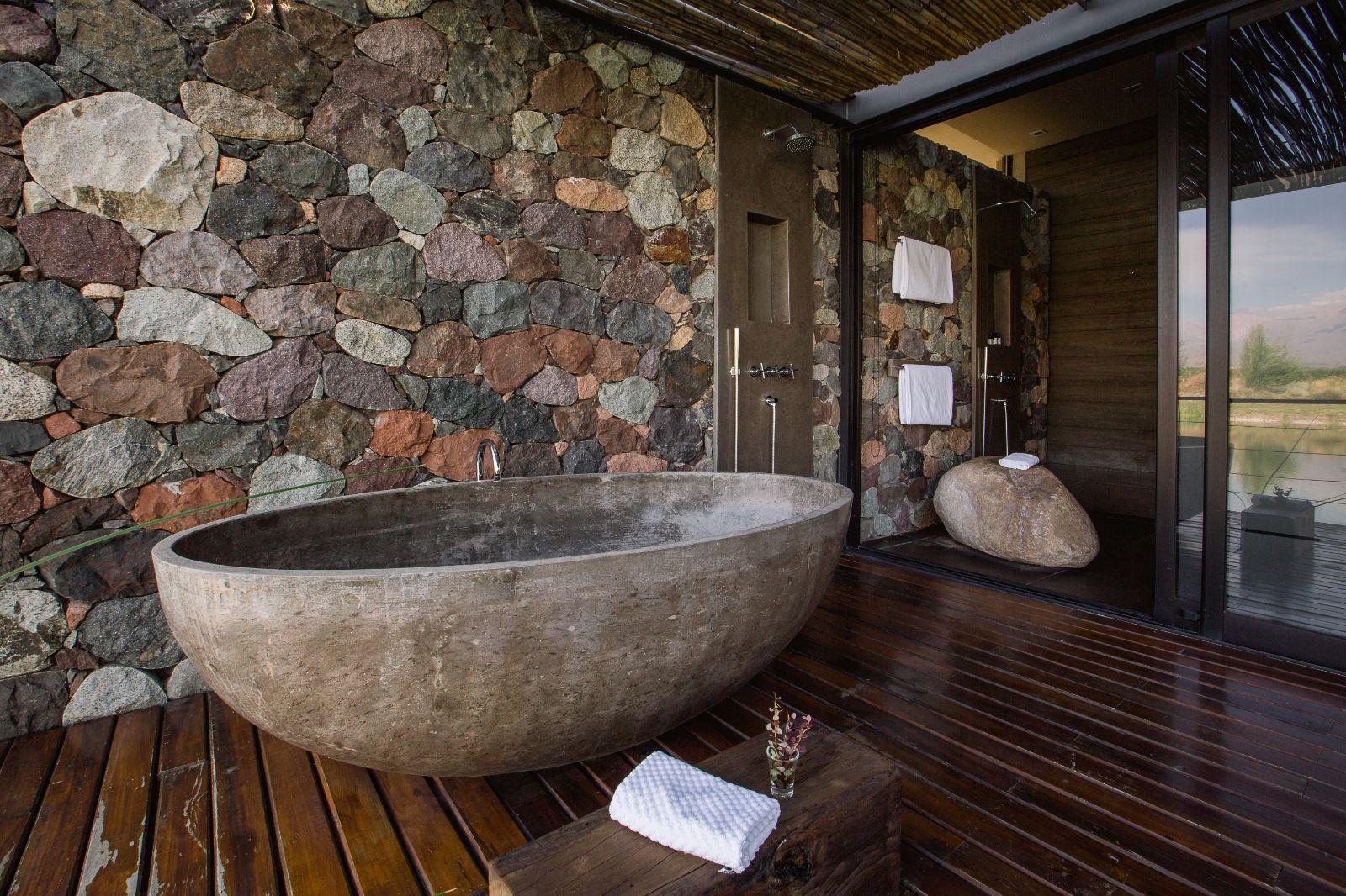 Bathroom in a deluxe villa at The Vines Resort & Spa in Argentina's Uco Valley