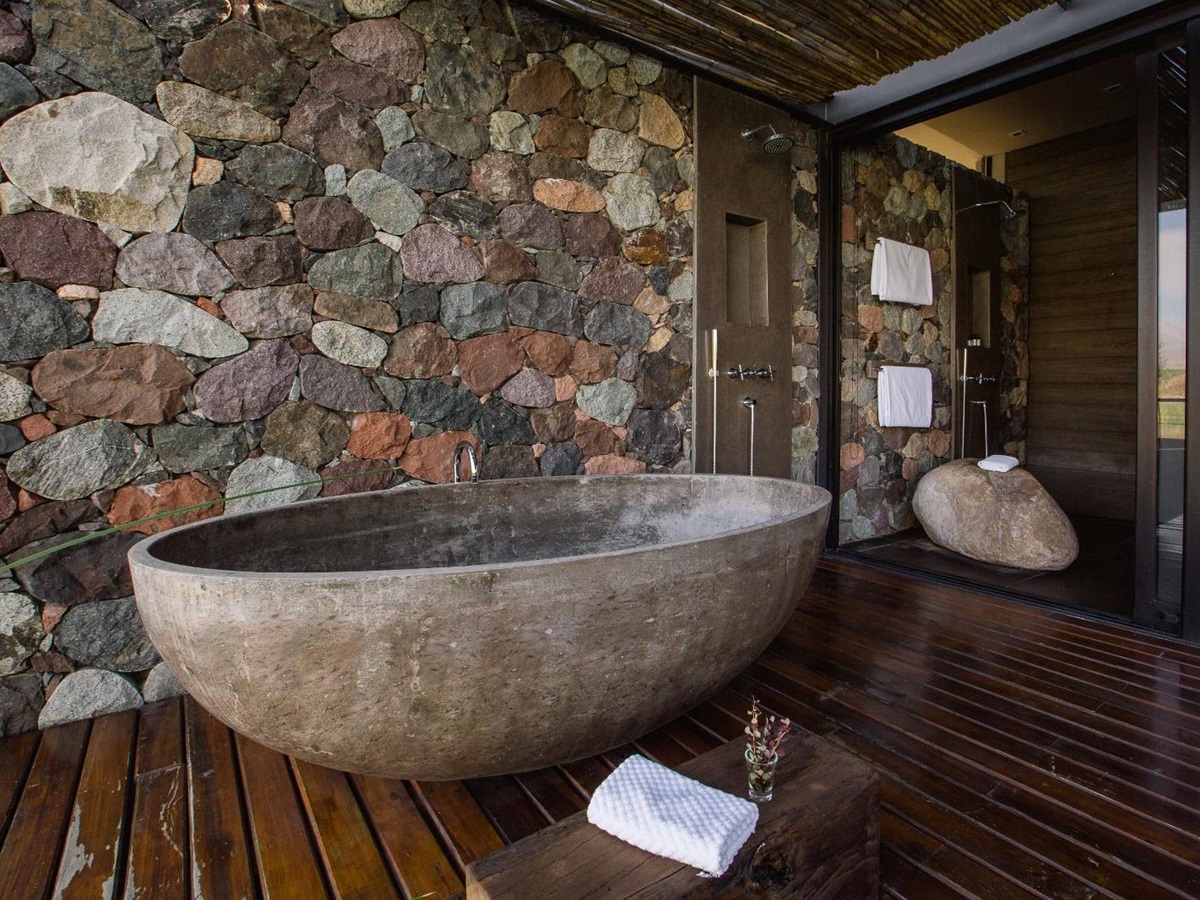 Bathroom in a deluxe villa at The Vines Resort & Spa in Argentina's Uco Valley