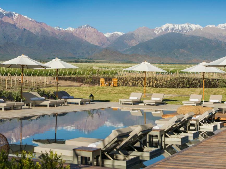 Main pool area at The Vines Resort & Spa in Argentina's Uco Valley