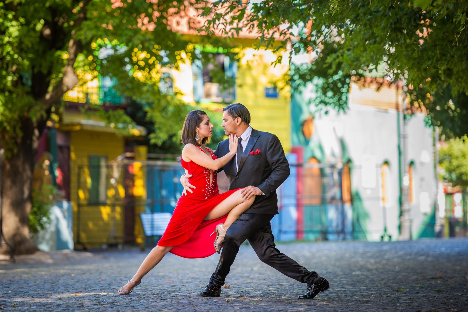 Tango dancers in the streets of Buenos Aires Argentina