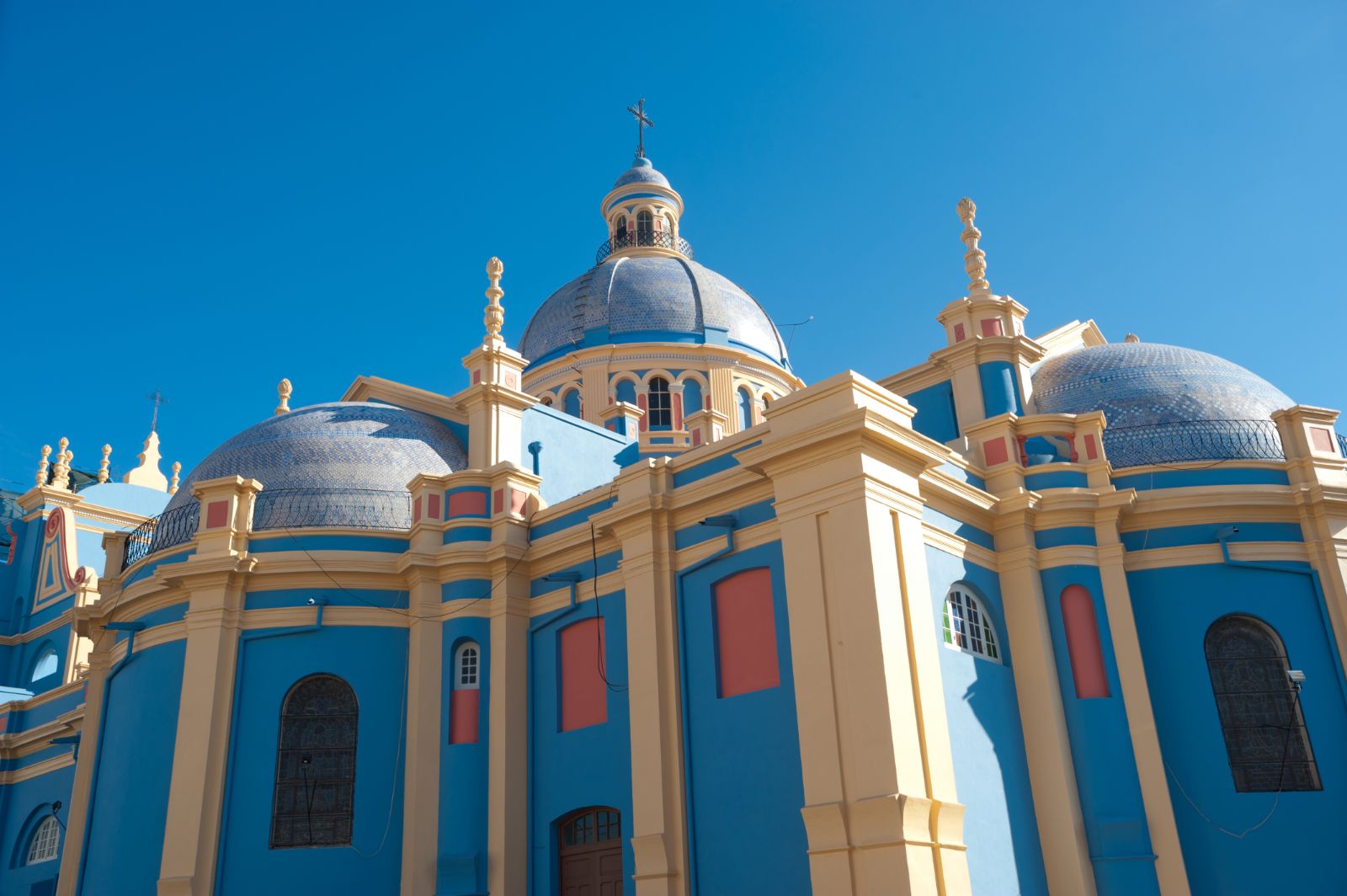 Blue Iglesia Nuestra Senora de la Candelaria Church in Salta, Argentina