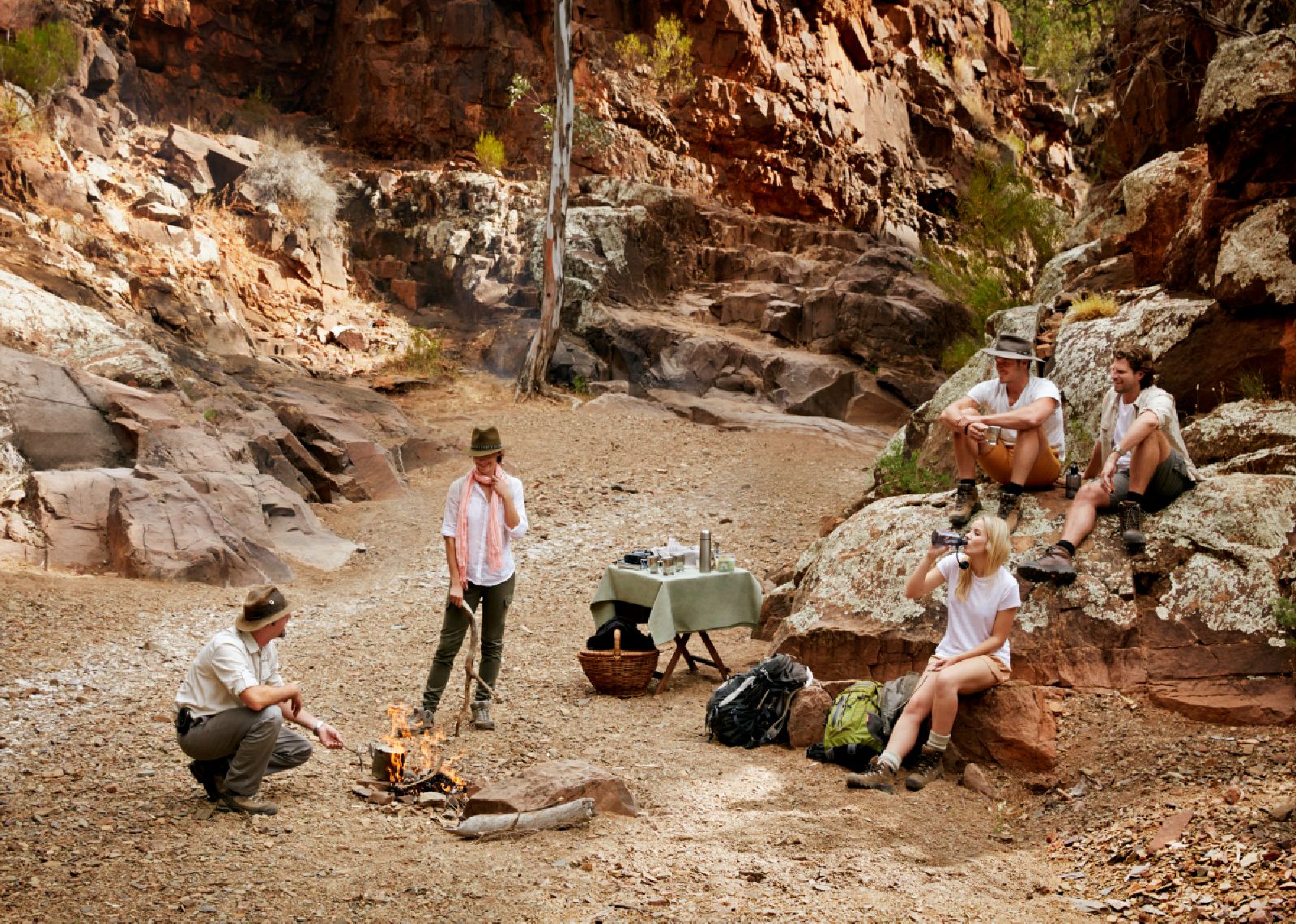 Morning tea on a nature walk from the Arkaba Homestead in Australia