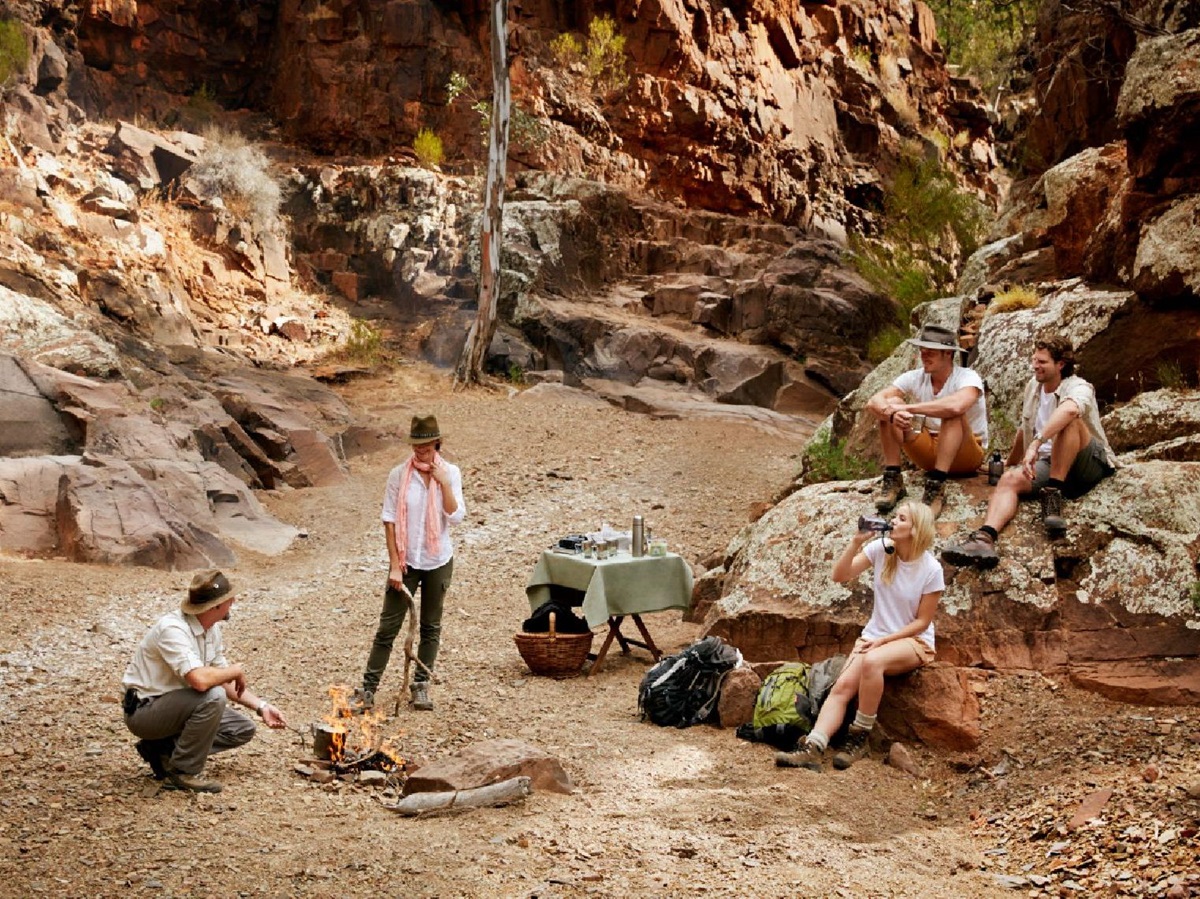 Morning tea on a nature walk from the Arkaba Homestead in Australia