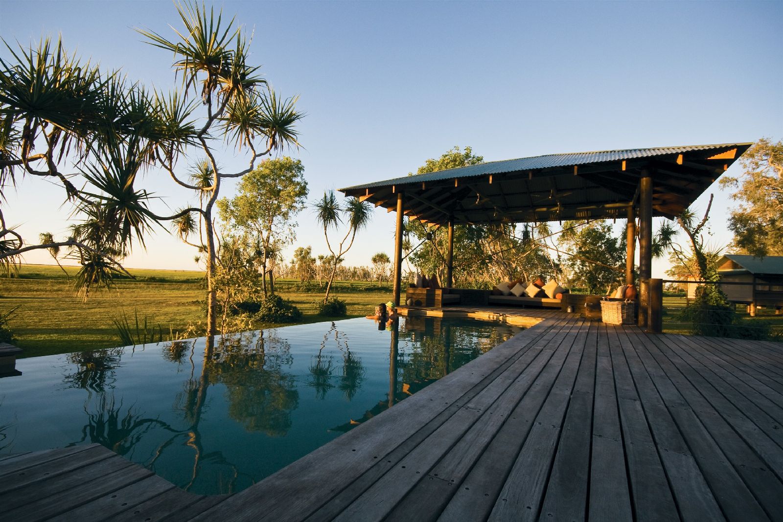 The swimming pool at Bamurru Plains in Northern Australia's Top End