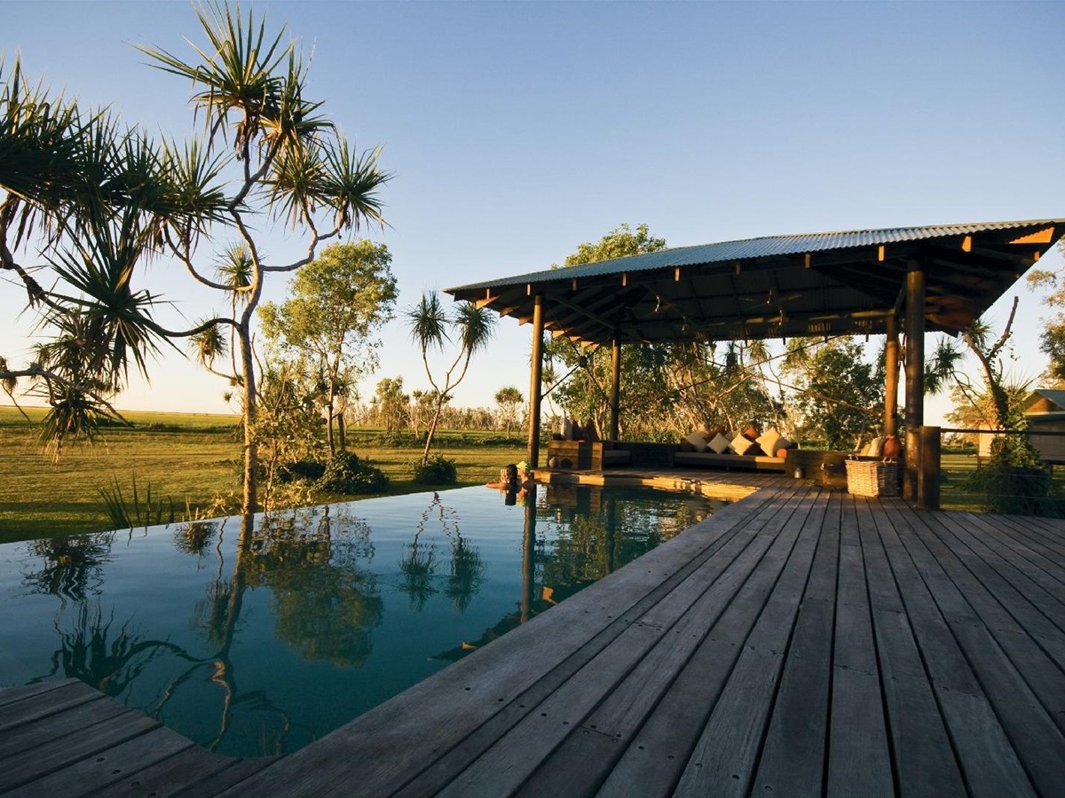 The swimming pool at Bamurru Plains in Northern Australia's Top End