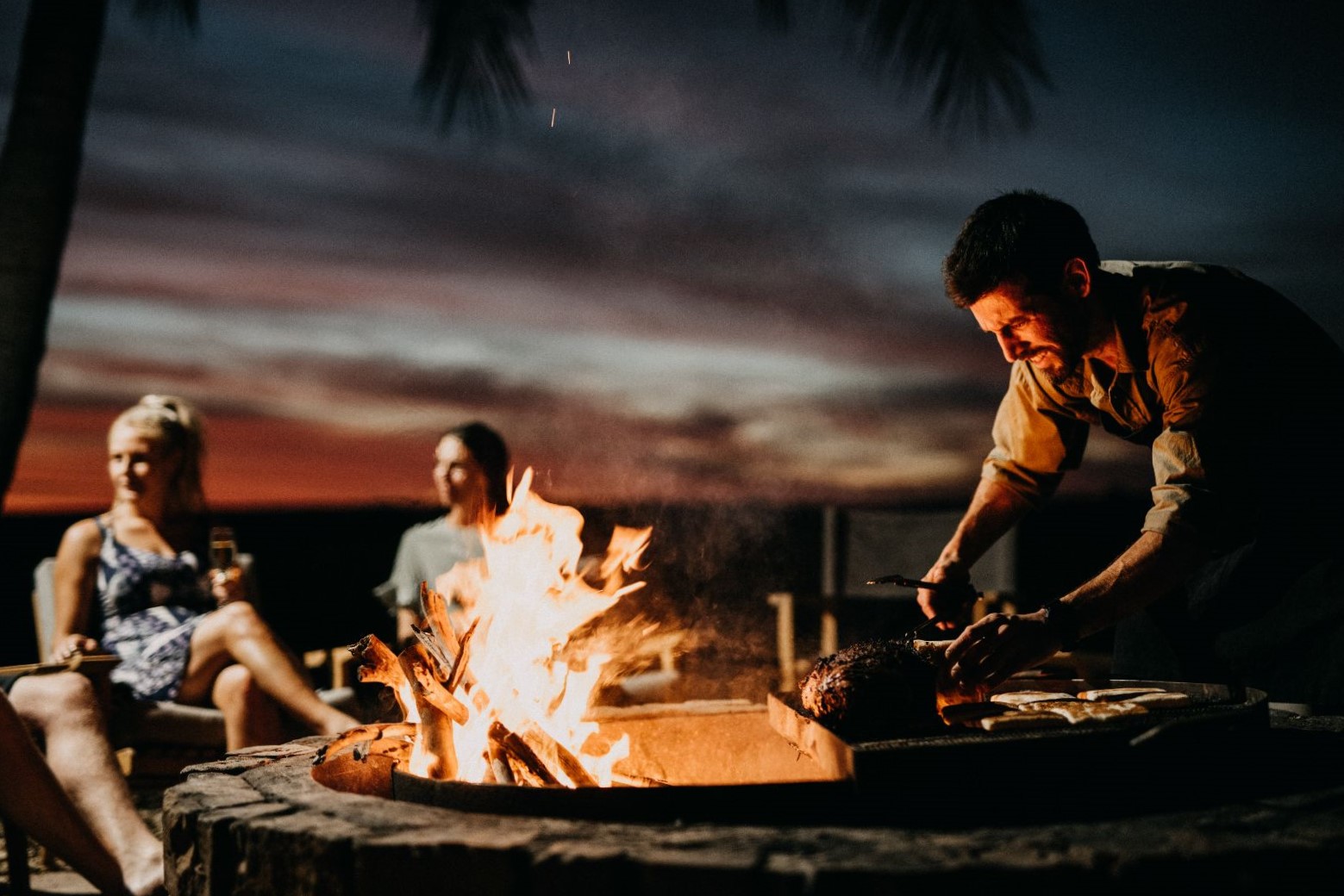 Campfire dinner at Bullo River Station Northern Territory Australia