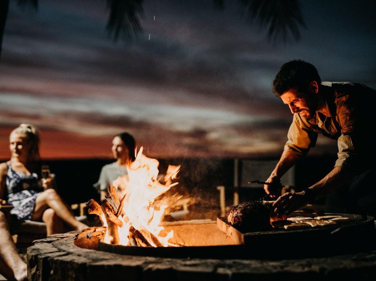 Campfire dinner at Bullo River Station Northern Territory Australia