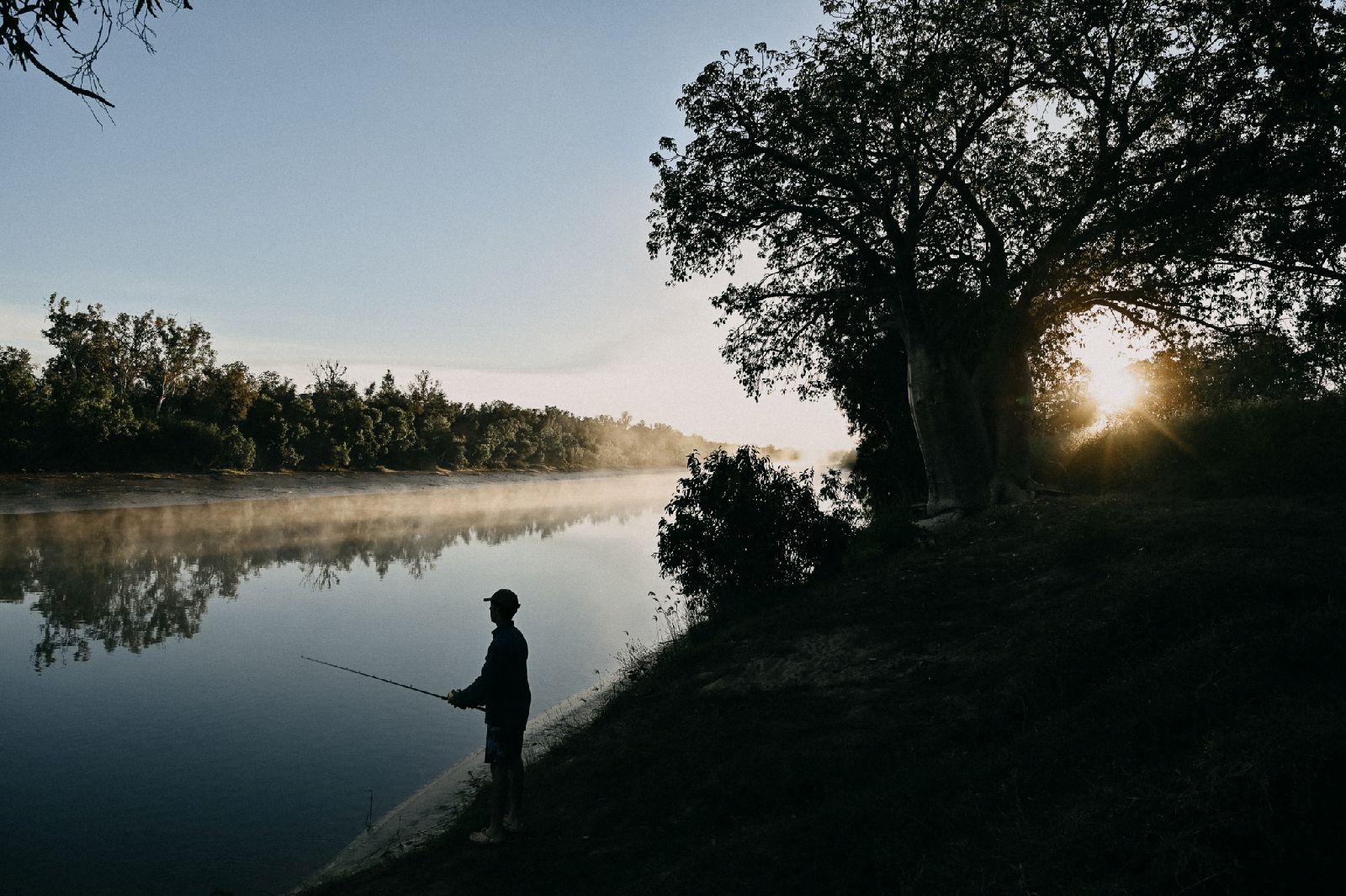 Sunrise fishing at Bullo River Station Northern Territory Australia