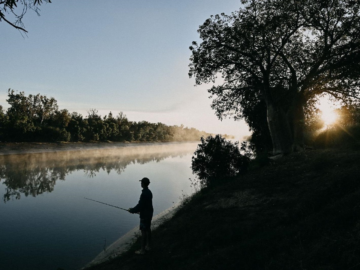Sunrise fishing at Bullo River Station Northern Territory Australia