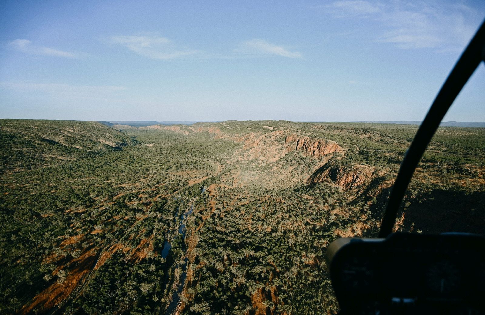 Helicopter flight from the Bullo River Station Northern Territory Australia