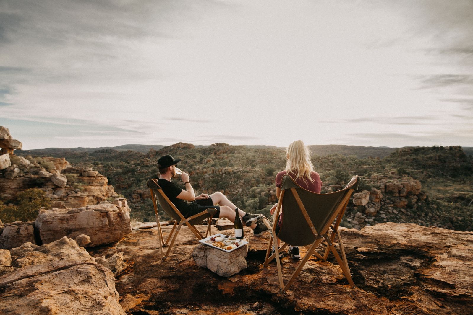 Clifftop picnic at Bullo River Station Northern Territory Australia