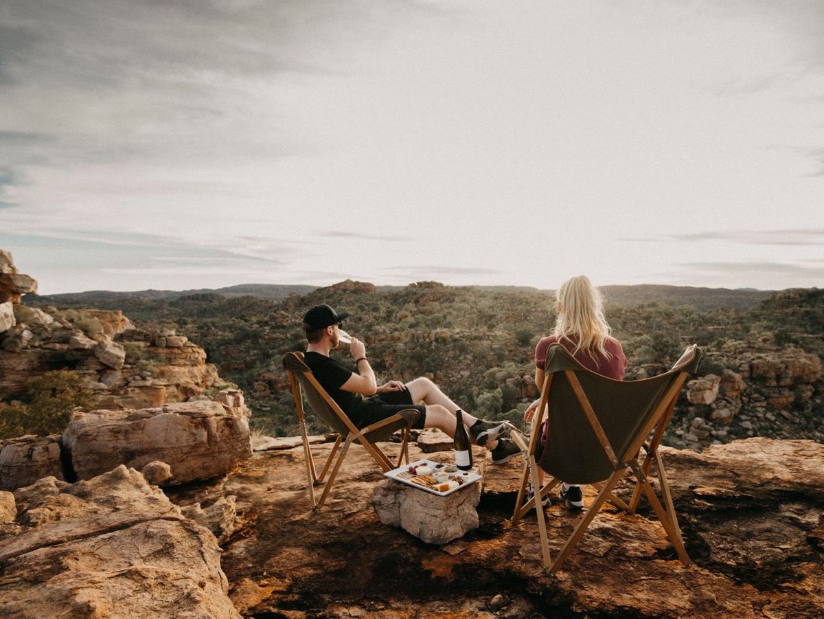 Clifftop picnic at Bullo River Station Northern Territory Australia