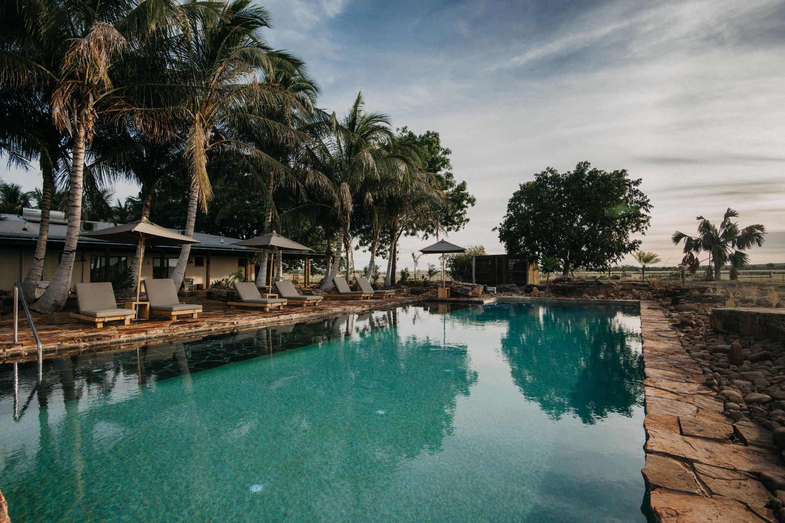 Outdoor swimming pool at Bullo River Station Northern Territory Australia