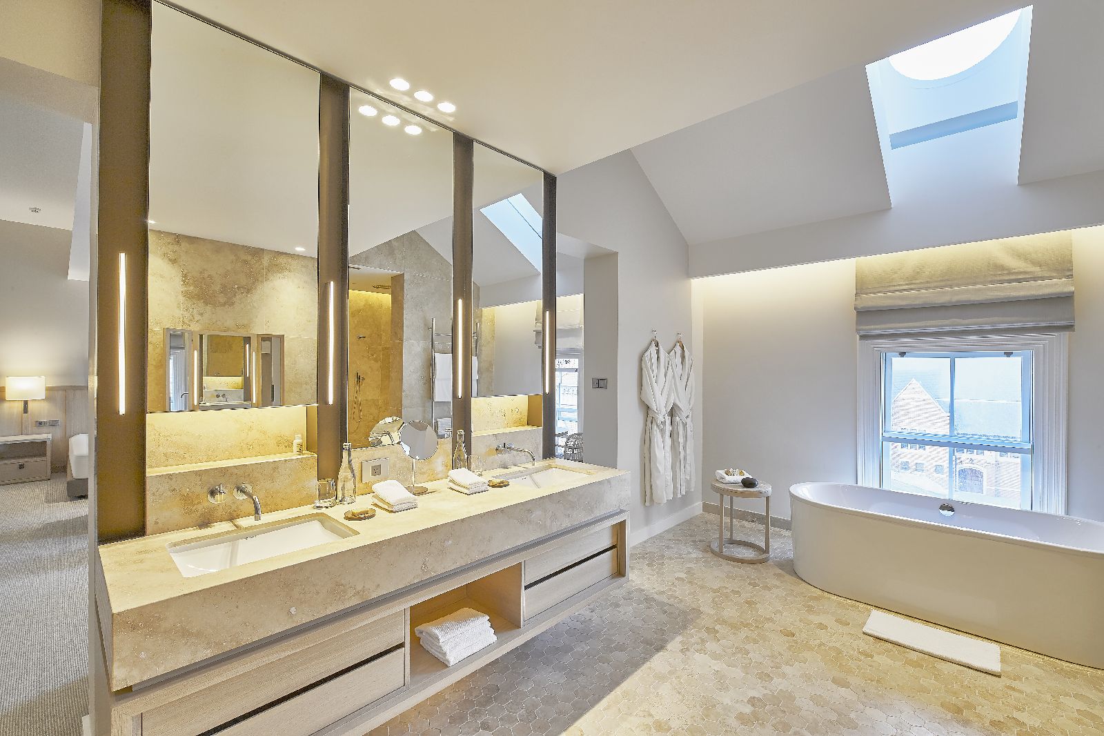 Luxurious bathroom of a suite at COMO The Treasury hotel in Perth Australia