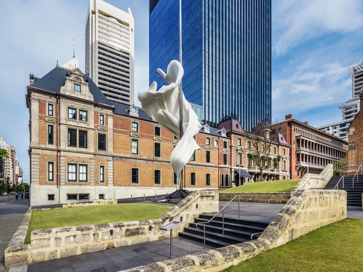 Striking exterior of COMO The Treasury hotel in Perth Australia