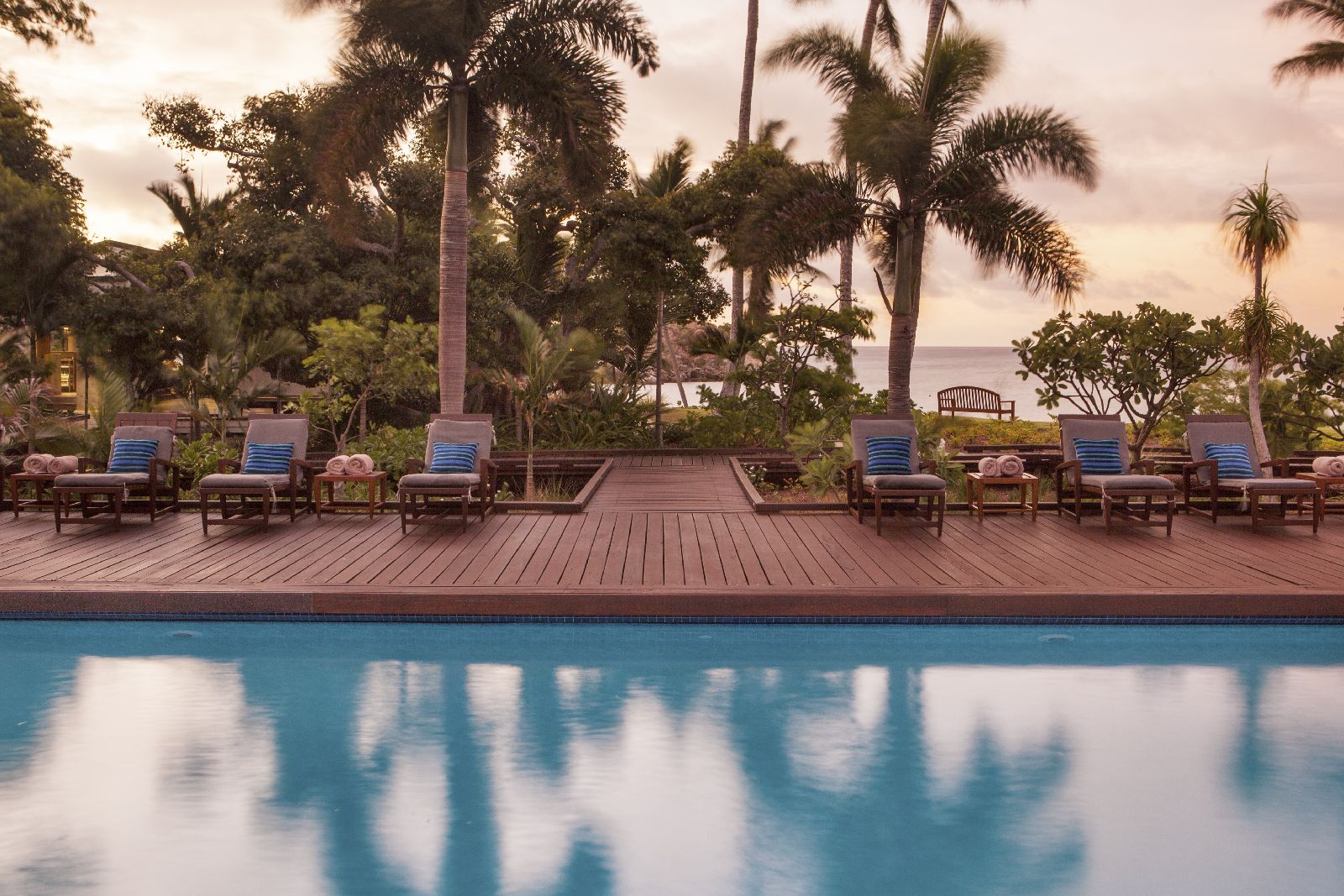 The swimming pool at Lizard Island Resort on Australia's Great Barrier Reef
