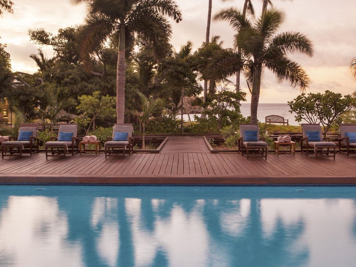 The swimming pool at Lizard Island Resort on Australia's Great Barrier Reef