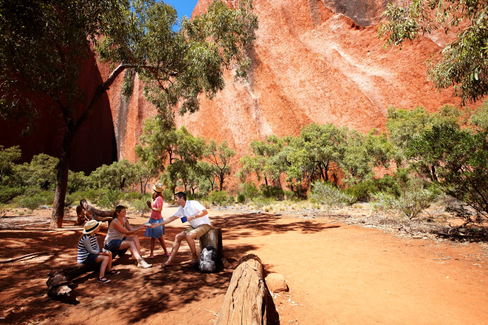 Family at a Gorge next to Uluru