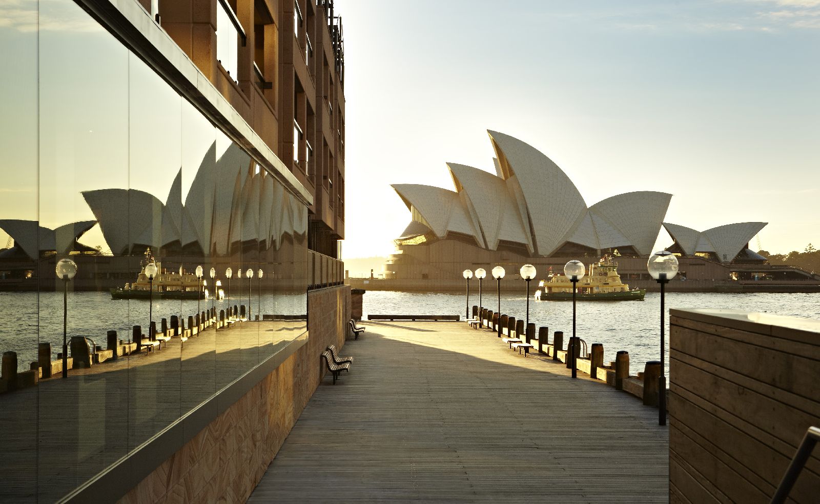 Exterior of the Park Hyatt Sydney and Opera House view