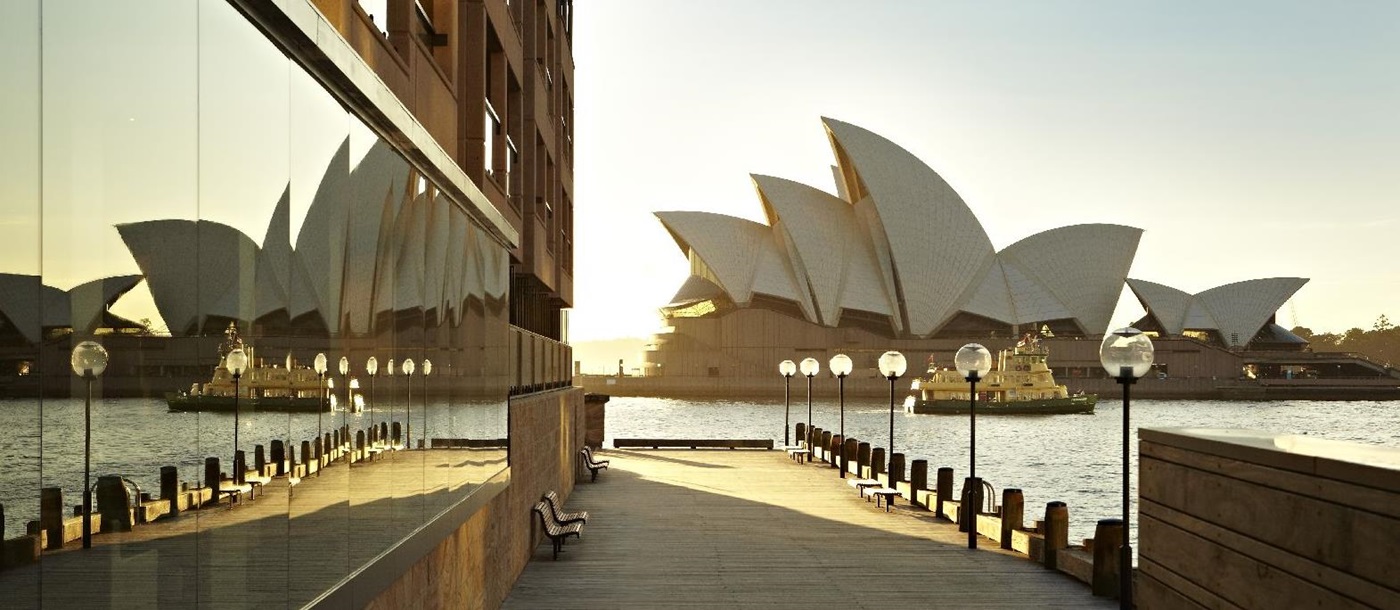 Exterior of the Park Hyatt Sydney and Opera House view