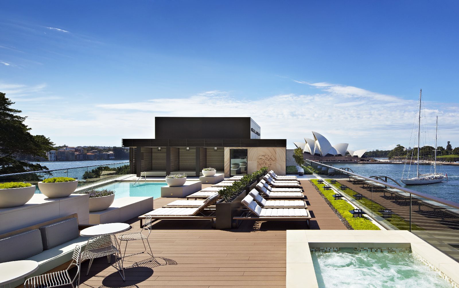 Opera House view from the rooftop pool at the Park Hyatt Sydney