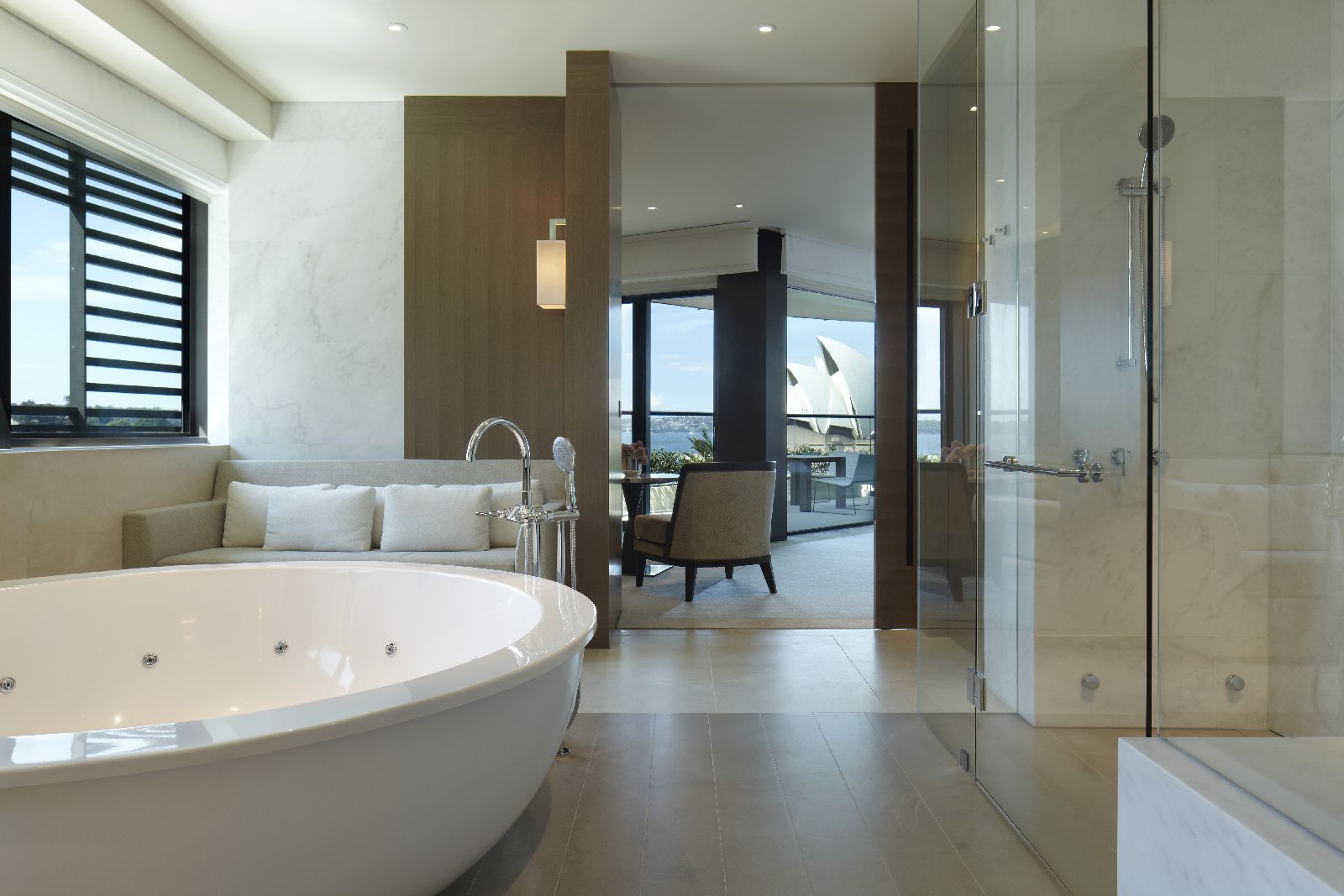 Luxurious bathroom of a suite at the Park Hyatt Sydney