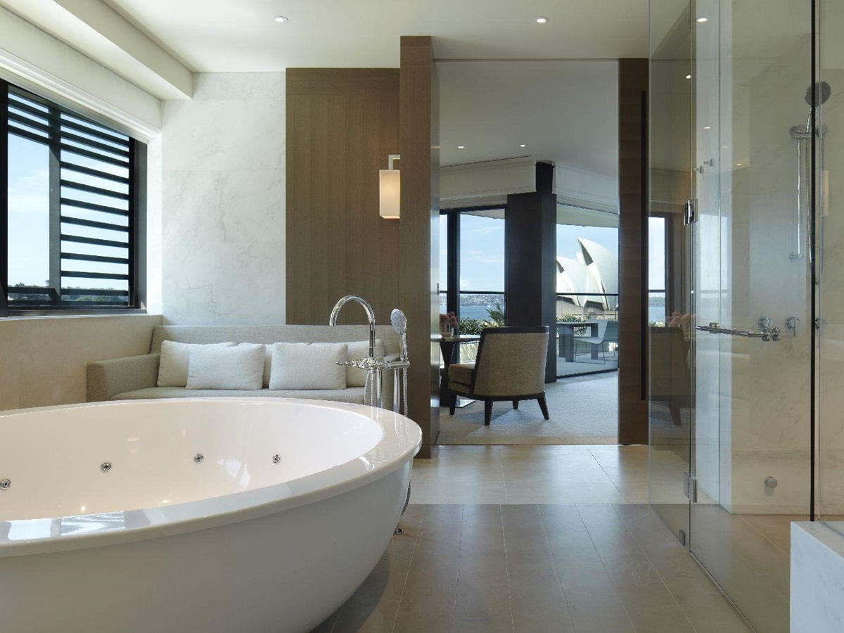 Luxurious bathroom of a suite at the Park Hyatt Sydney