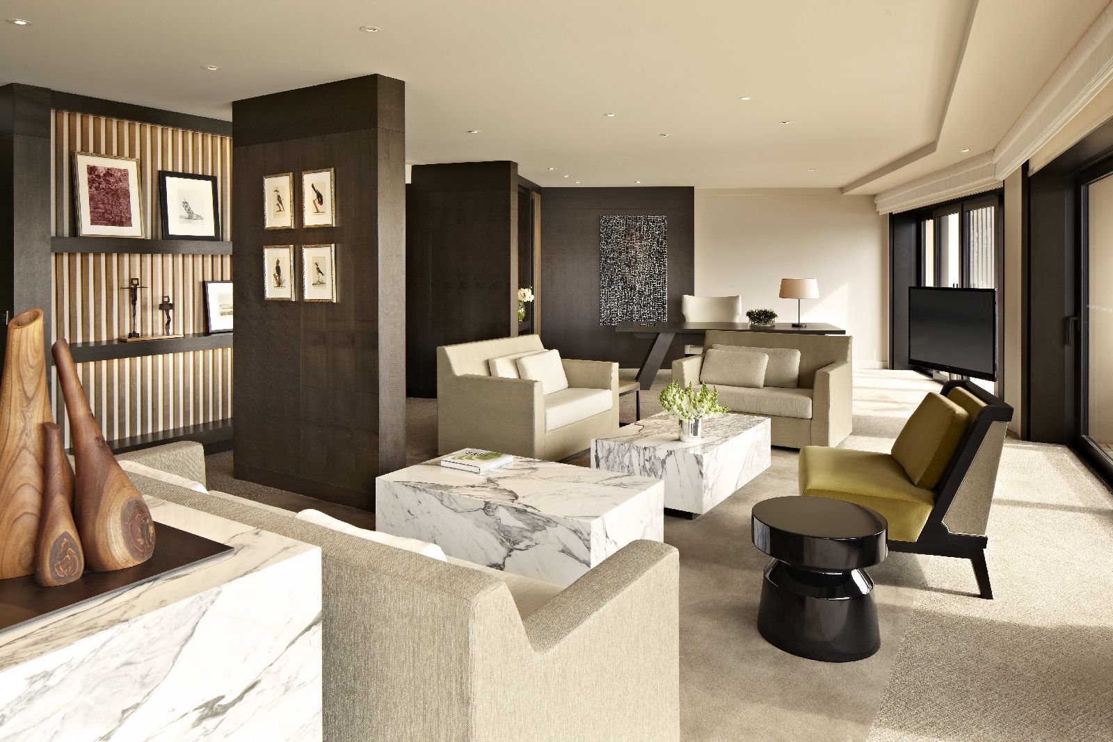 Spacious lounge area of a suite at the Park Hyatt Sydney