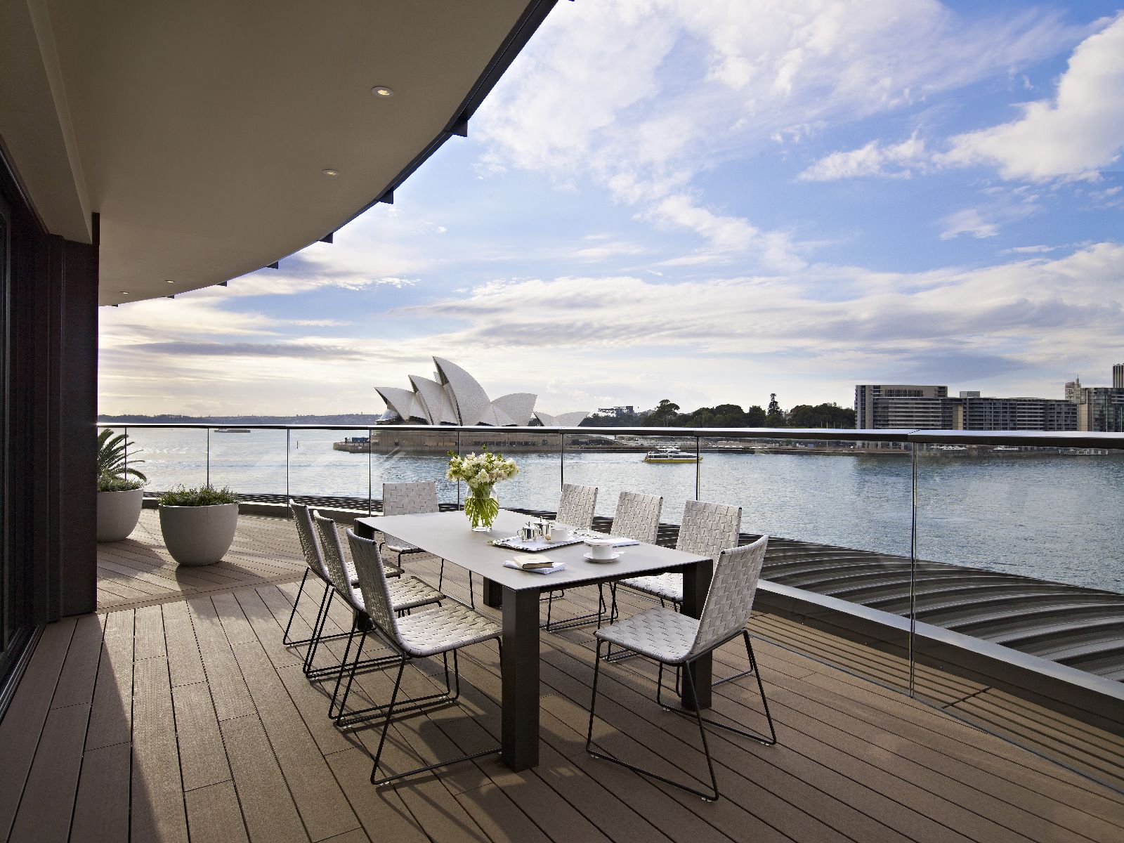 Opera House views from a terrace at the Park Hyatt Sydney
