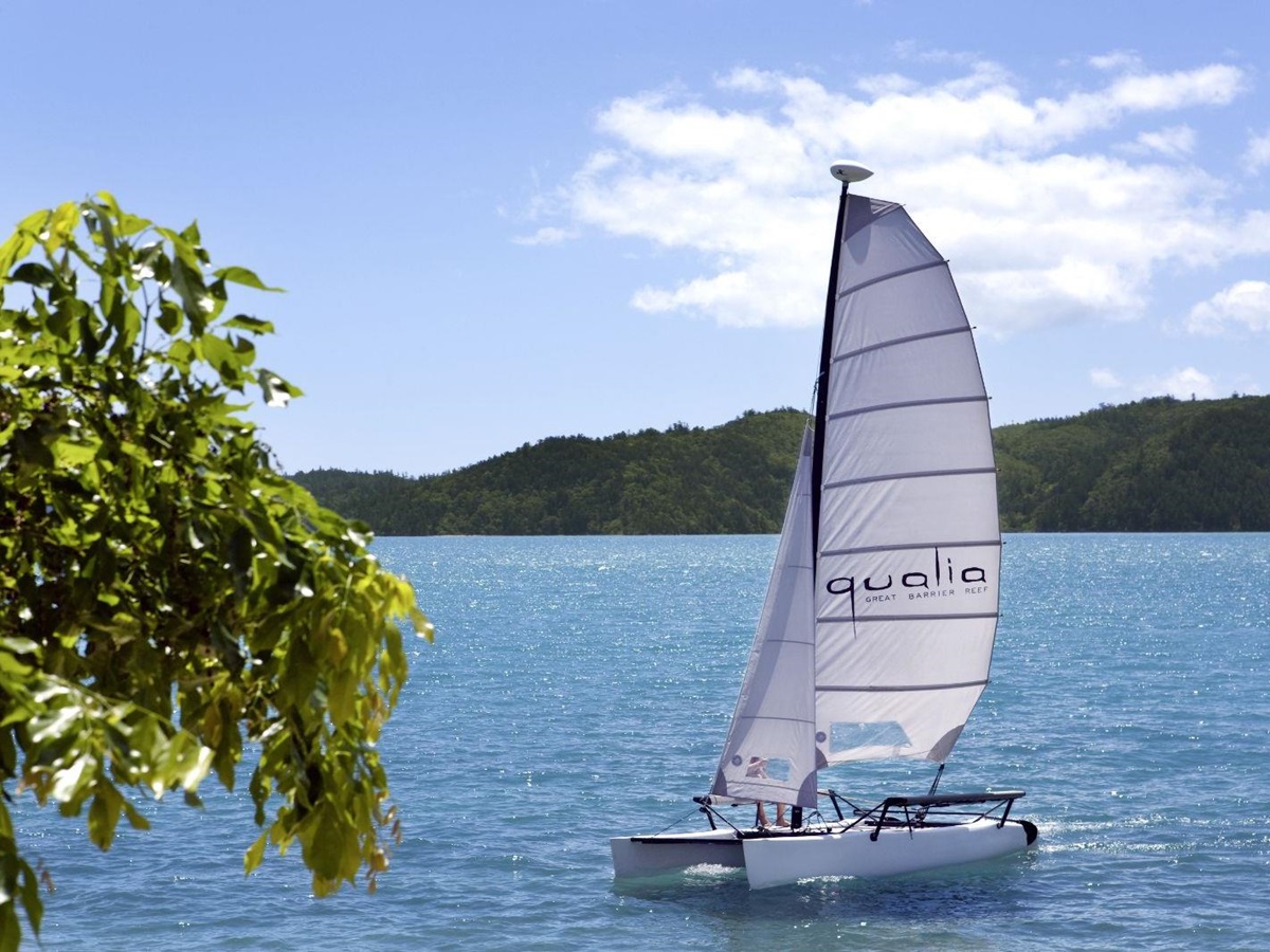 Catamaran watersports on the Great Barrier Reef at luxury lodge Qualia in Australia