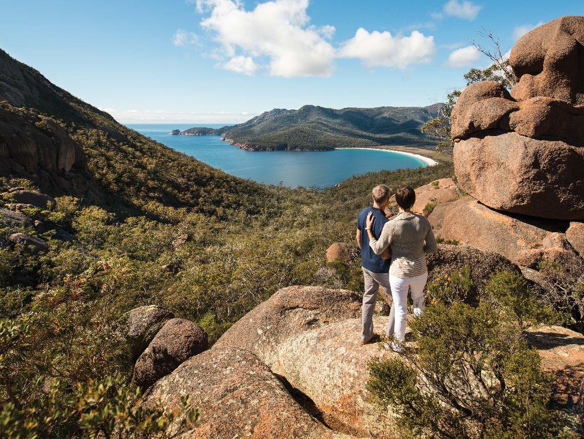 Hike to Wineglass Bay lookout from the Saffire Freycinet hotel in Tasmania