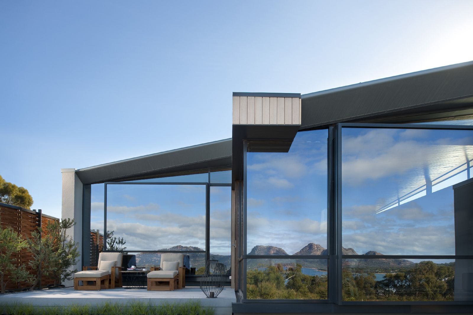 Exterior of a suite at the Saffire Freycinet hotel in Tasmania