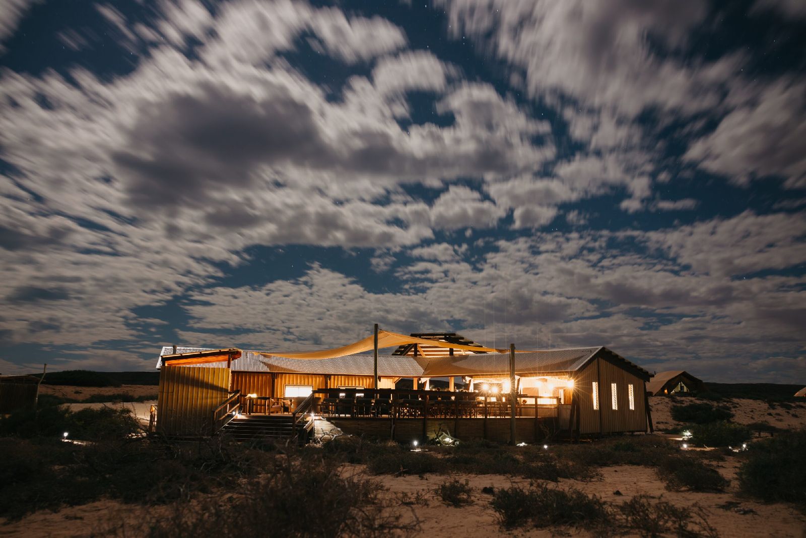 The main lodge at Sal Salis luxury camp in Western Australia