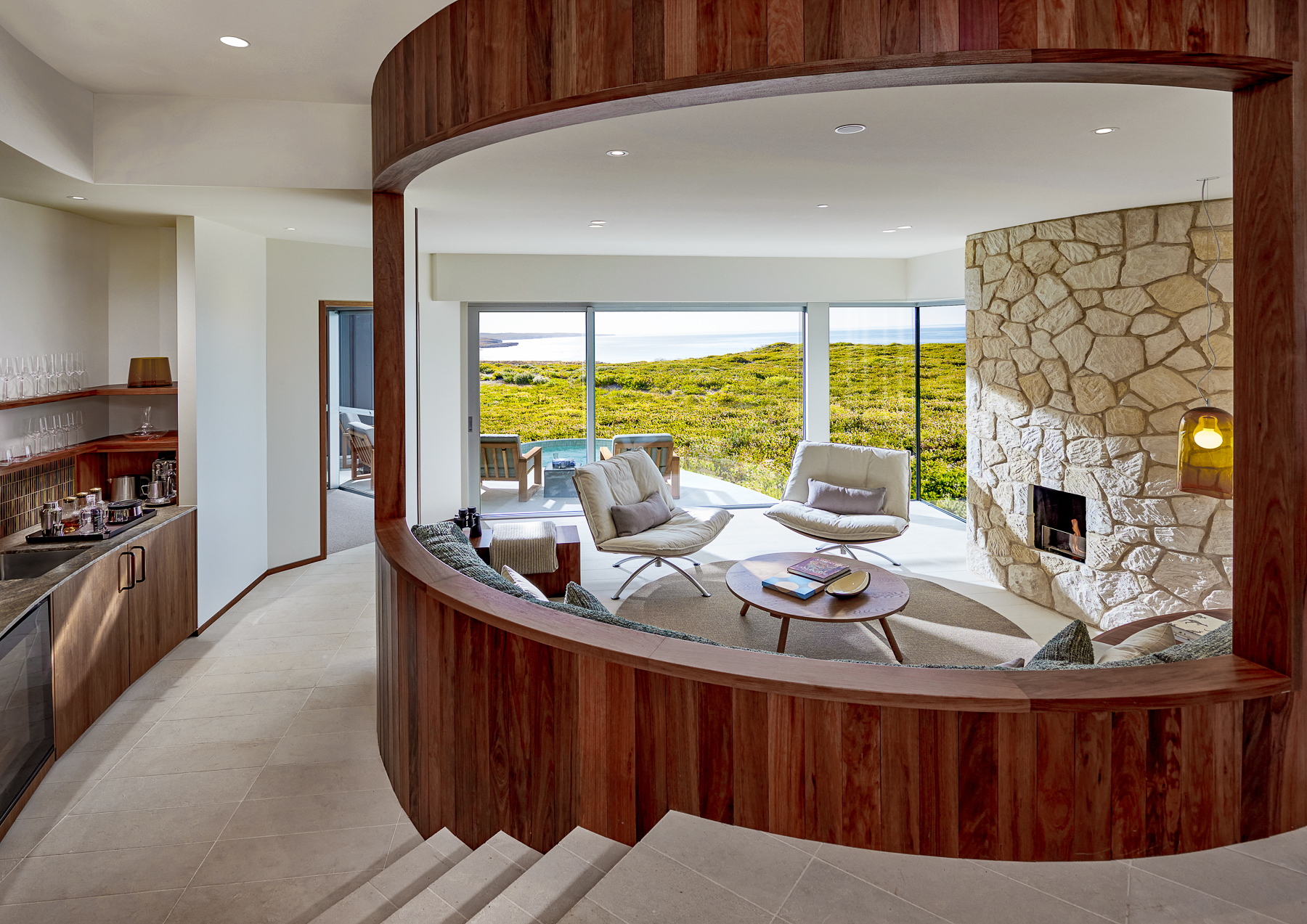 Interior view of the Remarkable Suite at Southern Ocean Lodge