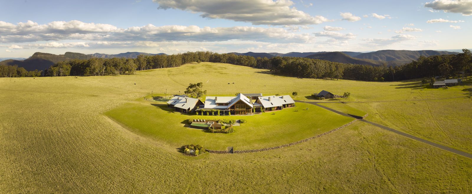 Aerial view of Spicers Peak Lodge in Australia 
