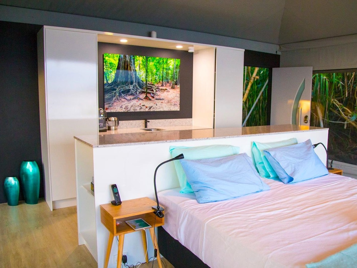 Guest suite in an ecolodge at Swell Lodge on Christmas Island