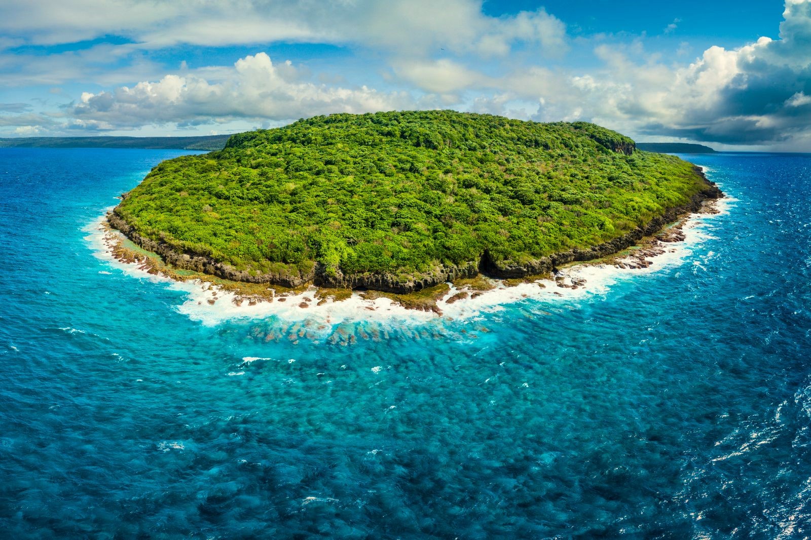 Aerial view of Christmas Island in Australia