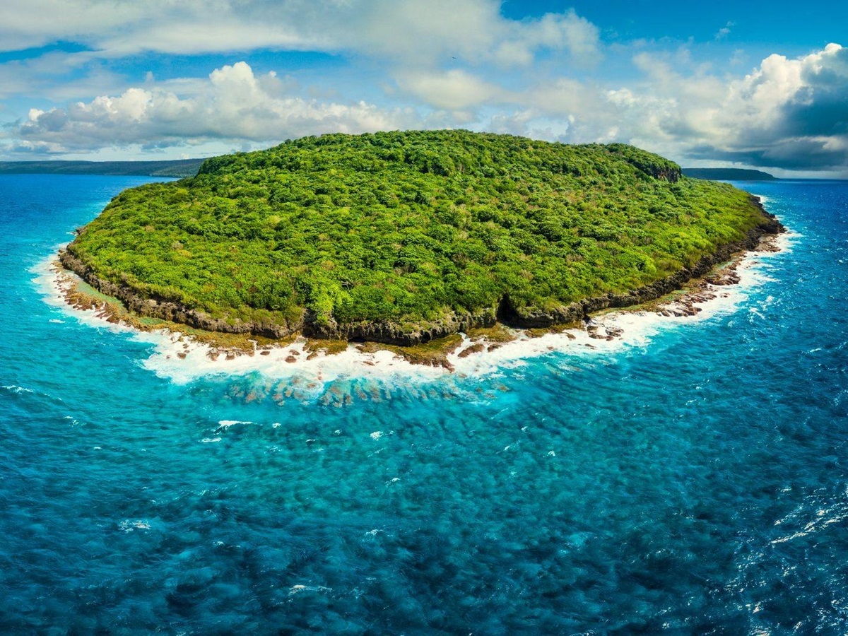 Aerial view of Christmas Island in Australia