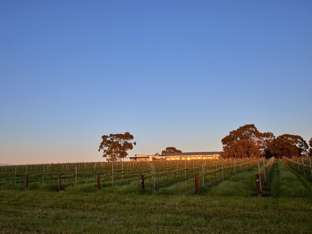 Exterior and fields view of The Louise lodge in Australia