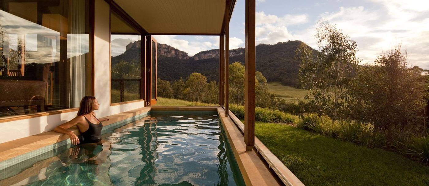 Plunge pool at Wolgan Valley in Australia