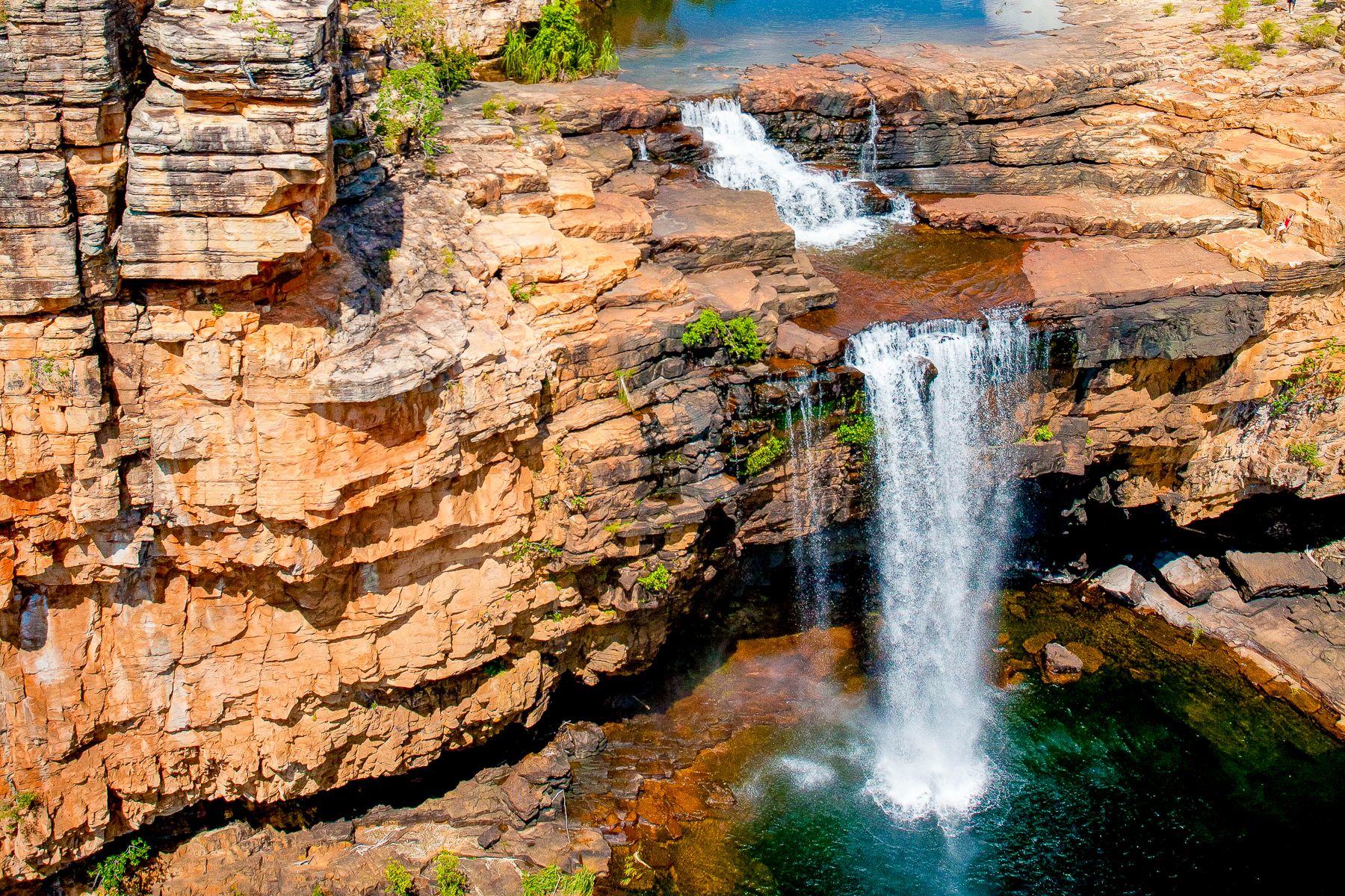 Aerial view of Eagle Falls in Kimberley, Australia