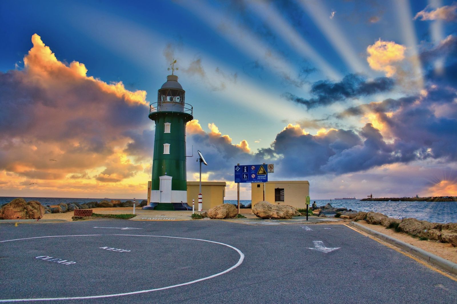 Lighthouse in Fremantle during sunset, Western Australia 