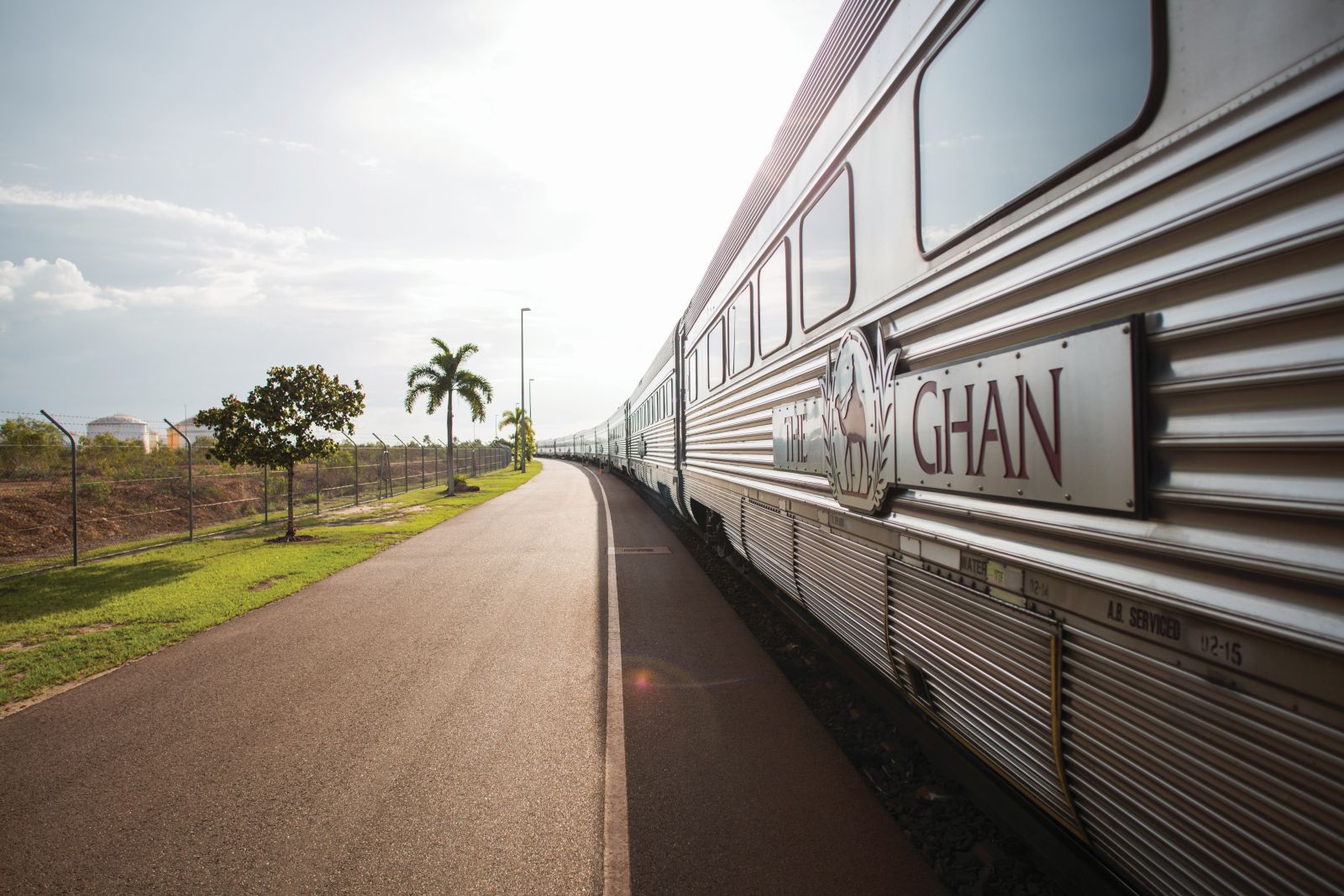 Ghan train exterior shot