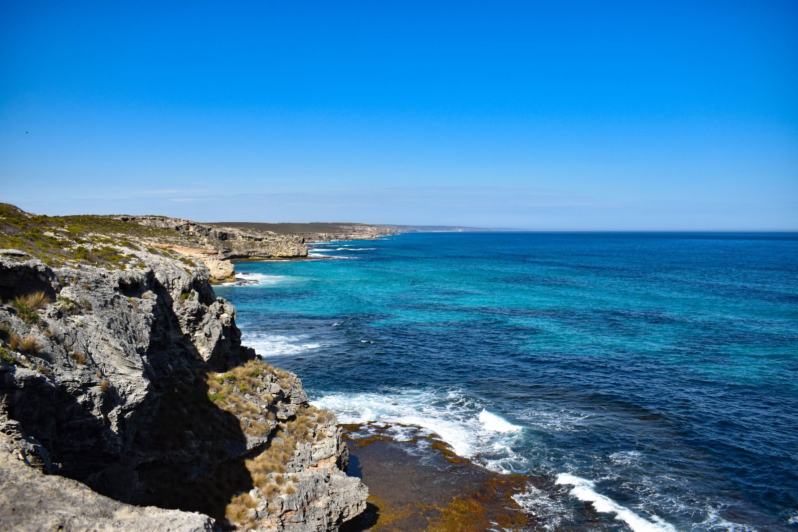View of blue ocean at Kangaroo Island, Australia